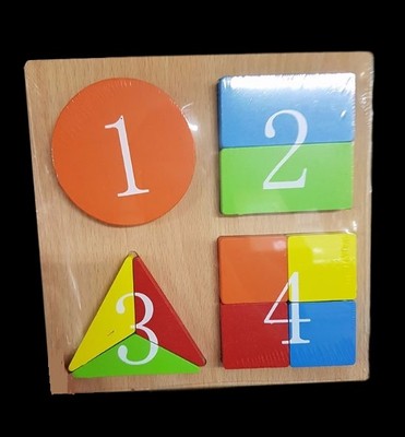 x Puzzle 3D Holzspiel pädagogisch Kinder Geometrische Formen Zahlen dfh