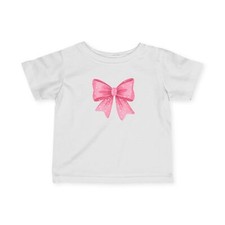 Camiseta Infantil Niña Rosa Lazo, Regalo Baby Shower, Lindo Lazo Rosa Ropa Bebé