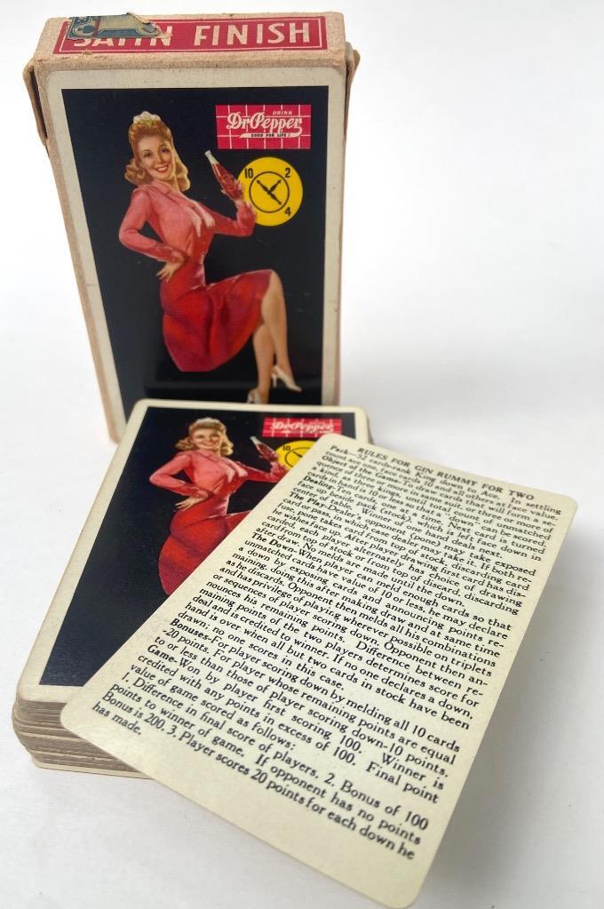 Rare Vintage 1946 Advertising Dr Pepper Girl Playing Card Full
