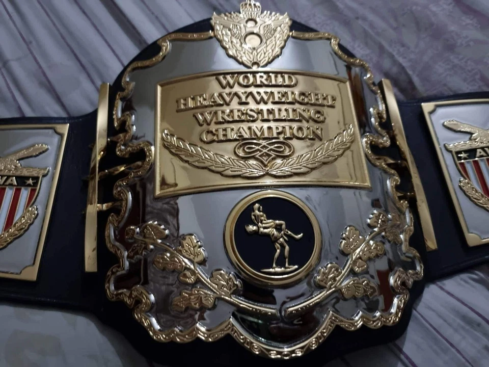 Cinturón Campeonato Mundial de Lucha Pesada AWA 4mm CNC HD Cuero Premium Foto 2 de 4