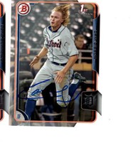 Detroit Tigers Cam Gibson Signed 2015 Bowman Auto Card Whitecaps Michigan State