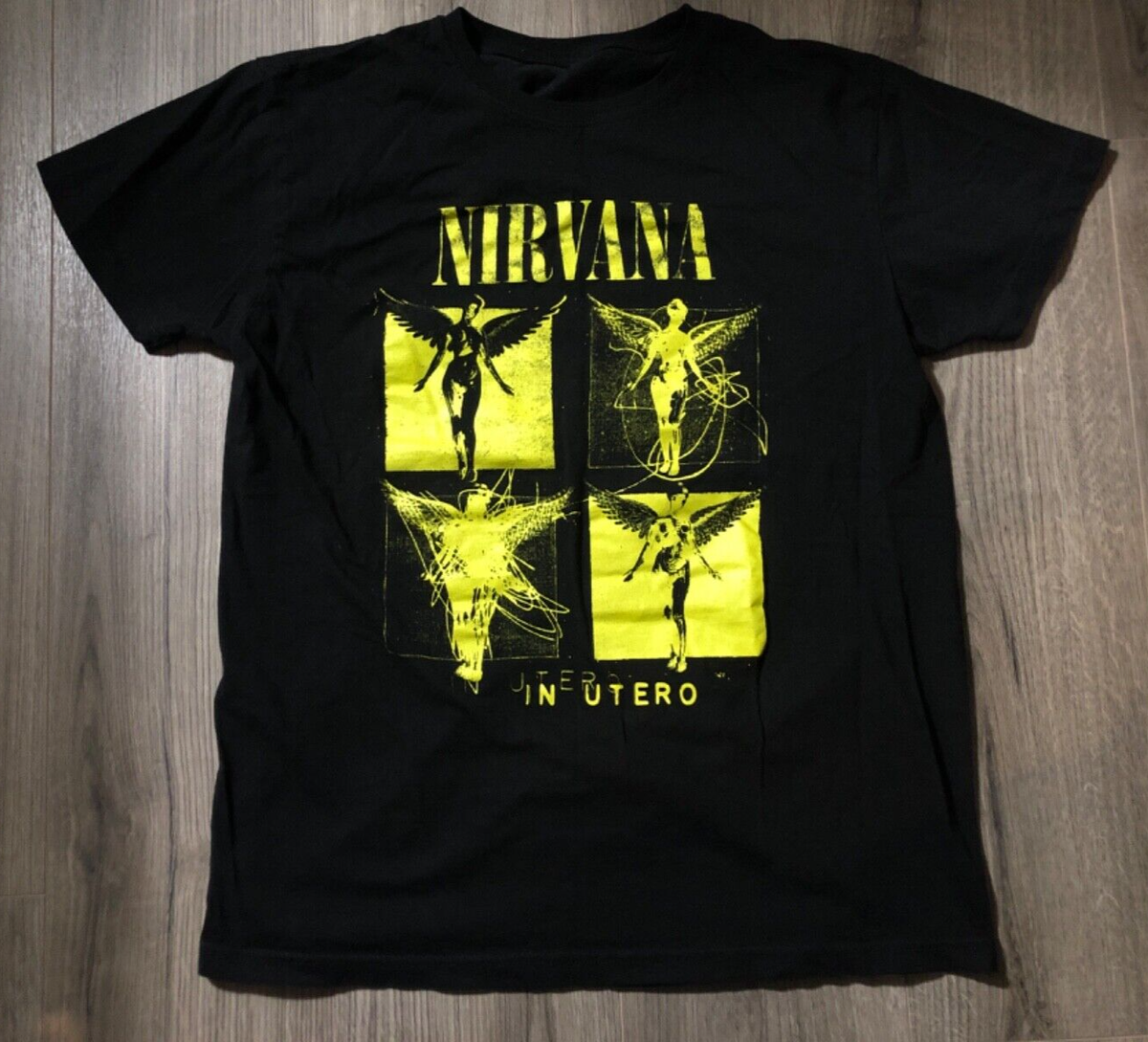 Nirvana T Shirt Adult Large Black Rock Band Music In Utero Tour