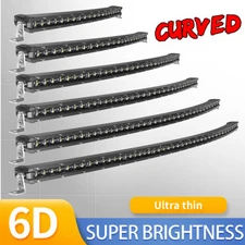 Slim Curved 20 26 32 38 44 50 LED Light Bar Single Row Off Road Driving ATV SUV