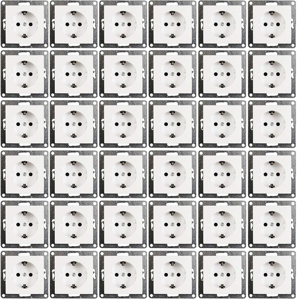 Schutzkontakt-Steckdose Mcpower Flair 250V~/16A, Up, Klemmanschluss, 36Er-Pack-image