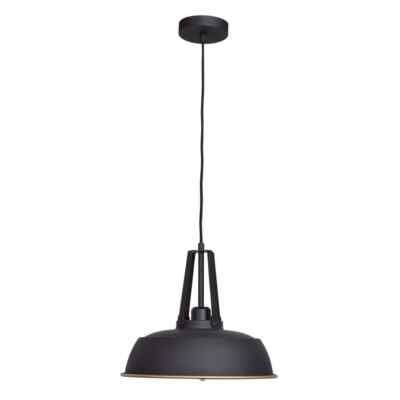 Access Lighting Nostalgia 1-Light Matte Black Pendant with Matte Gold Shade