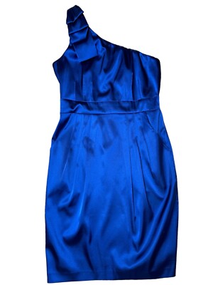 Adrianna Papell Satin Dress Royal Blue Prom/Homecoming/Wedding/Formal  Evening 6