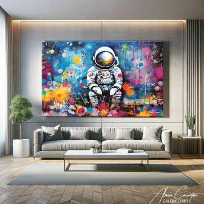 Canvas Wall Art Graffiti Astronaut Decor Urban Art Print Pop Culture Hypebeast