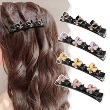 Hair Accessories Braided Duckbill Clip Camellia Butterfly Decorate Hair Clip DIY