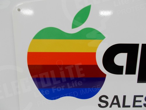APPLE COMPUTER VERKAUF & SERVICE Stahl-Emailleschild. 11 Zoll hoch und 22 Zoll breit - Bild 2 von 3