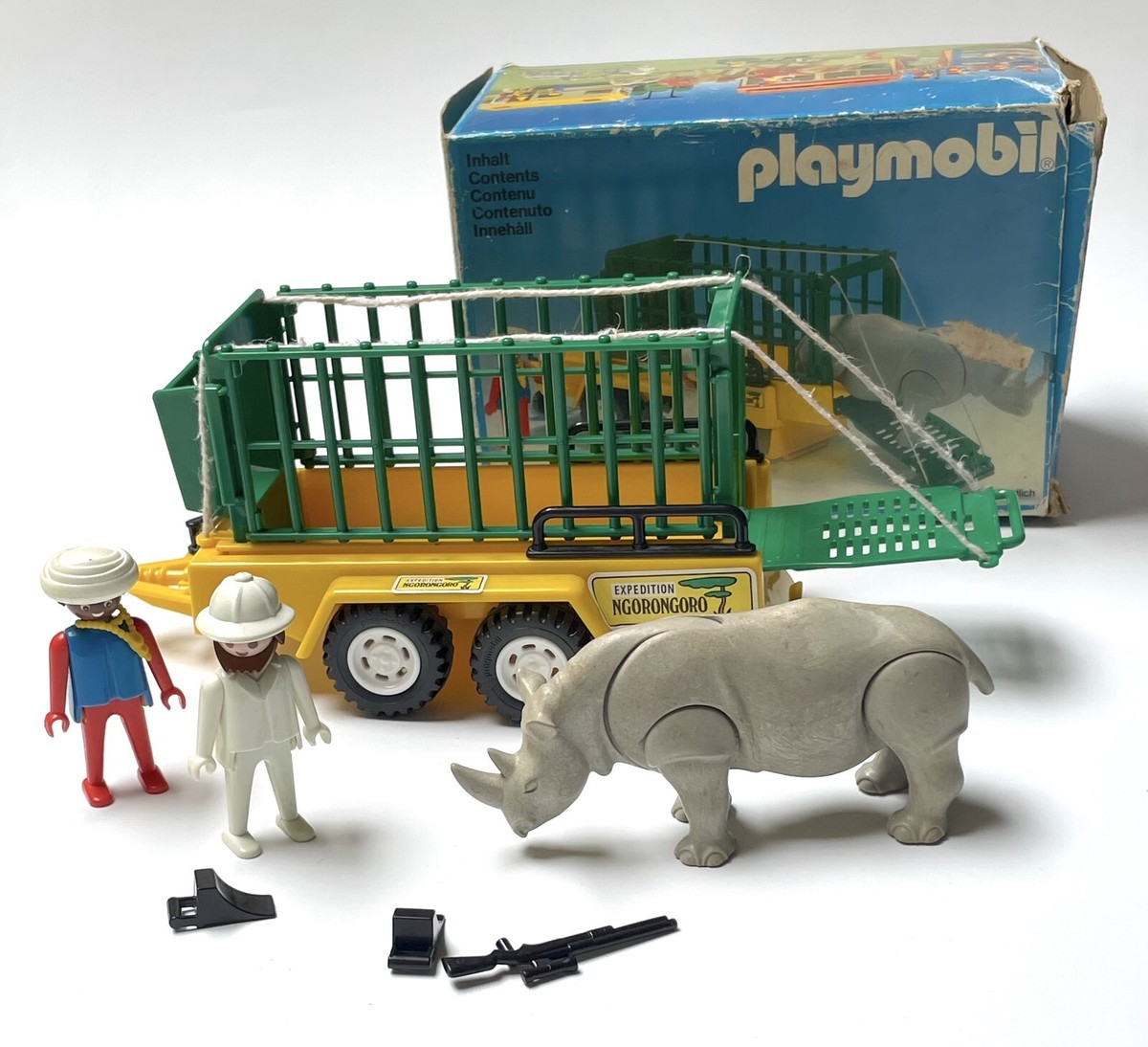 Playmobil 3413 Campement Ngorongoro Safari 1980 - Complet Boîte Vintage TBE