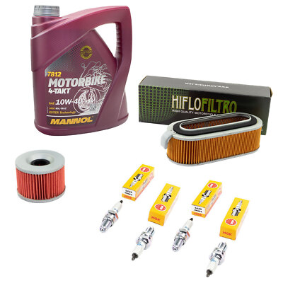Wartung Öl Set 4L für Honda CB 750 F Custom 80-83 Luftfilter Ölfilter Zündkerzen