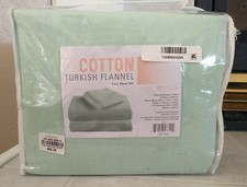 Cotton Turkish Flannel Twin Sheet Set,NIP, Sage Color, By Morgan Home Fashions