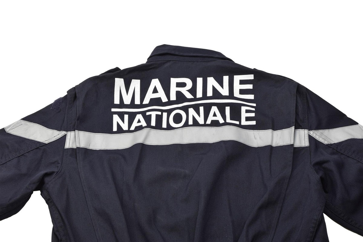 Genuine French navy coverall thermostable marine jumpsuit solid