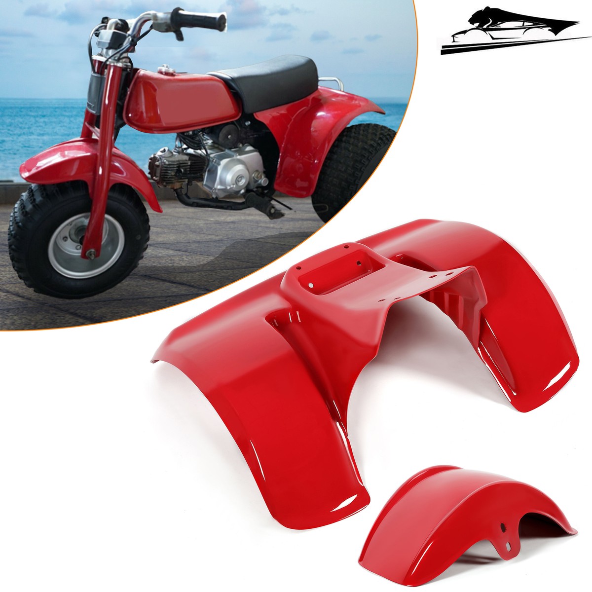 NEW FOR HONDA ATC70 1978 - 1985 PLASTIC RED FRONT AND REAR FENDER