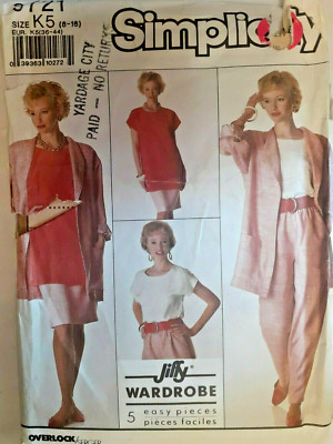 Top Pants Jacket Skirt 8 - 16 Simplicity 9721 Sewing Pattern Jiffy Wardrobe UC