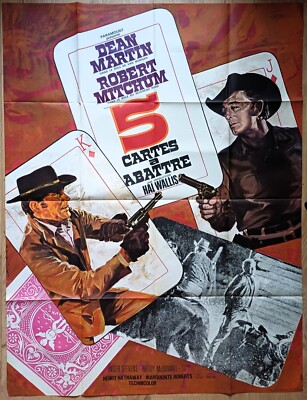 Plakat Kino Western 5 Karten zu Schießen 120x160 CM Dean Martin Robert Mitchum