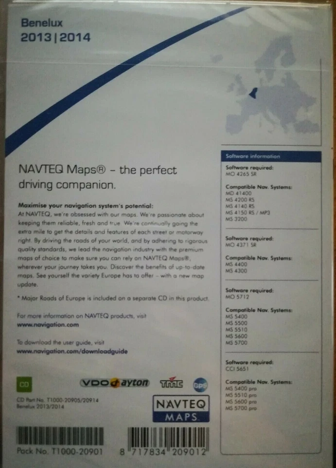 NAVTEQ VDO DAYTON SUPERCODE C-IQ BENELUX + MAJOR ROADS EUROPE 2013/2014 NEW - Bild 2 von 2
