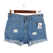 5 Style womens high rise cut off shorts size M x 2" distressed 100 cotton denim