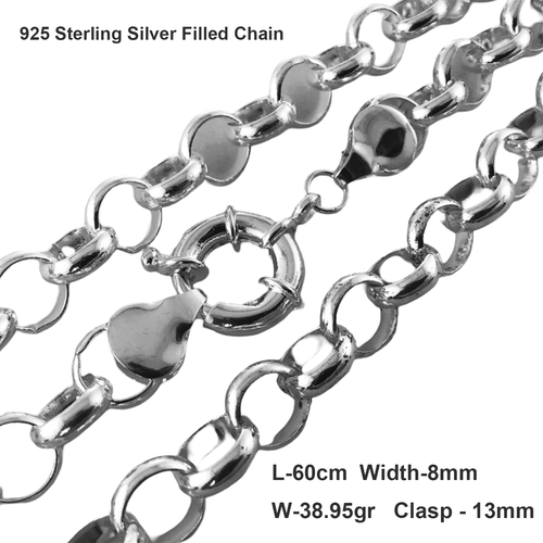 DESIGN Sterling Silver Belcher Chain Necklace In Silver - Foto 3