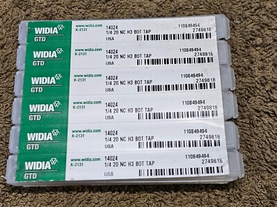 6 Widia GTD 1/4'' 20 NC 4 Flute Bottom Bottoming Hand Tap HS G H3 B2411 14024