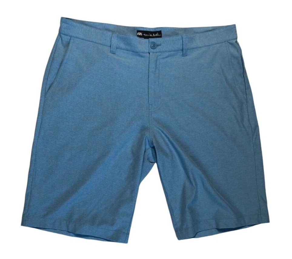 Travis Mathew Shorts Adult 38 Blue Performance Lightweight Golf Chino Mens