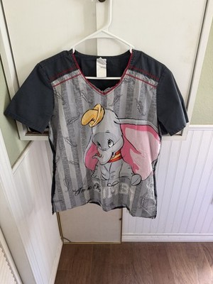 Disney Dumbo I'm So Fly All Over Print Scrub Top Women's Size M 
