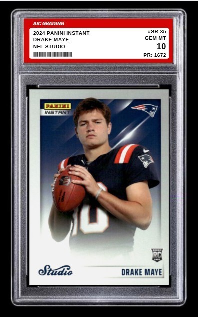 2024 Drake Maye Panini Instant Studio Rookie Card 1/1672 #SR-35 Limted Graded 10