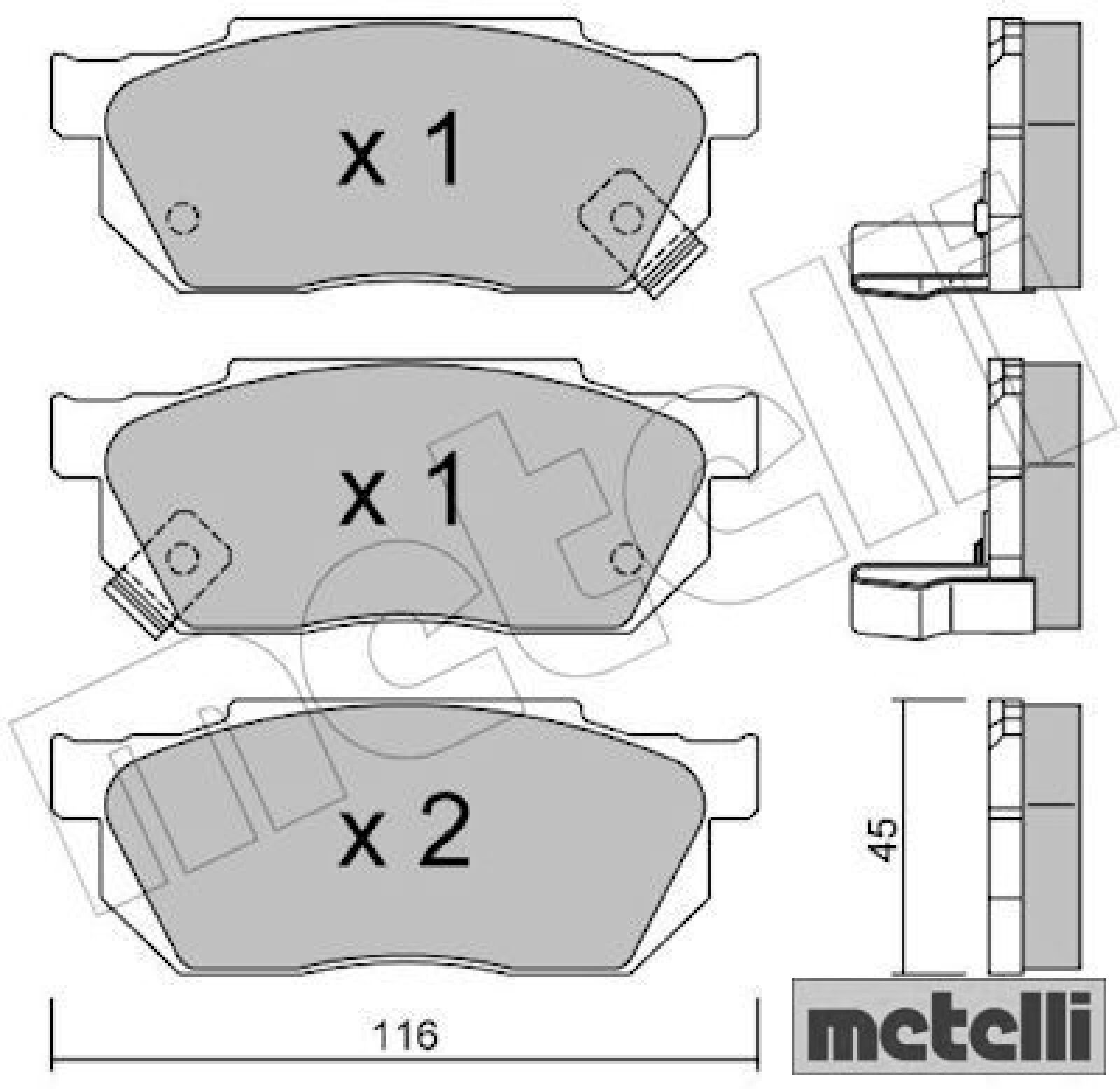 metelli 22-0247-1 Bremsbelagsatz für Scheibenbremse Bremsbelagsatz für Honda