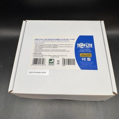 TRIPP-LITE B126-002 HDMI Over Cat 5/6 Extender/Splitter 2-Port New Open Box