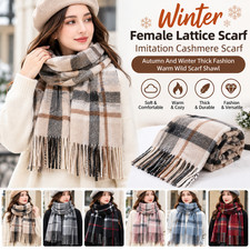 Women s Winter Plaid Scarf Soft Imitation Cashmere Warm Thick Fashion Shawl
