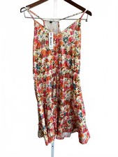 Newshows Floral Boho Spaghetti Strap Summer Dress Beachwear S