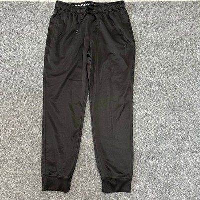 Reebok Joggers Mens Size L Black Athletic Track Pants Cuffed Drawstring Casual