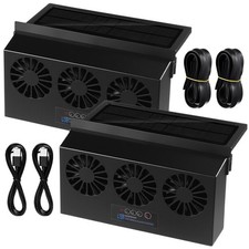 Tujoe 2 Pack Solar Powered Car Exhaust Fan 3 Fans Car Window 4500 RPM Air Ven...