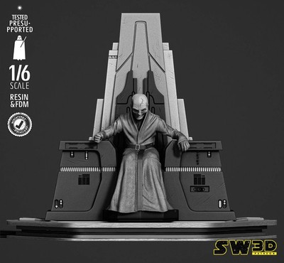 3D Druck 16K FAN MADE 3D SW3D - Lord Snoke Skulptur unbemalt 1:6