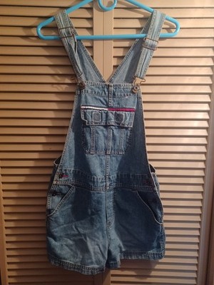 VTG 90's Tommy Hilfiger Womens Carpenter Overalls Size S/P Bib Spell Out Flag