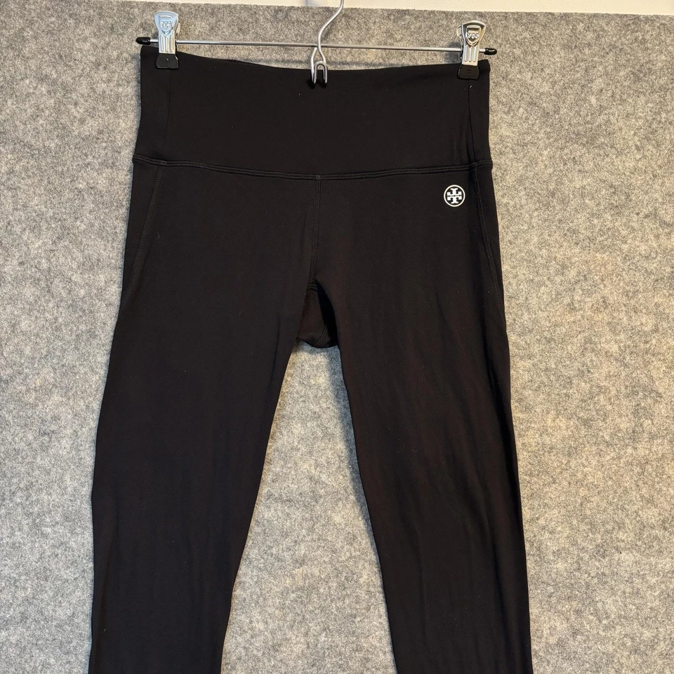 Tory Burch Leggings Mujer Pequeños Negro Blanco Chevron Rayas Yoga Pantalones Deportivos Foto 2 de 4