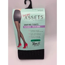 Love Your Assets By Sara Blakely SIZE 3Shaping Tights Textured Wish Bone Black