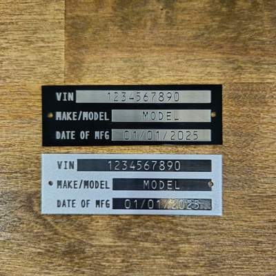 #ad 1x4 Custom Aluminum Data Identification Plaque Vehicle Boat Marine Trailer Tag $12.99