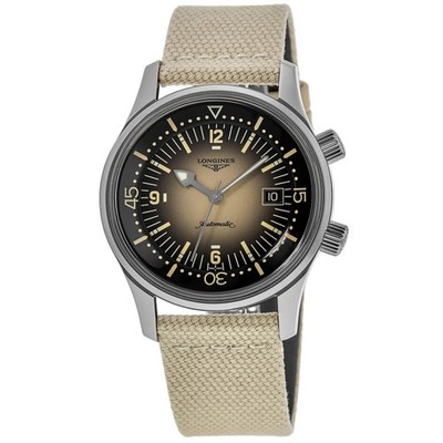 New Longines Legend Diver Automatic Beige Dial Nylon Men's Watch L3.774.4.30.2