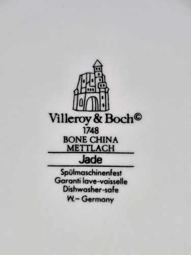 Villeroy & Boch Mettlach 1748 Jade Bone China, Set of 6 Coffee Cups & Saucers - Picture 13 of 14