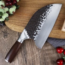 8 inch Serbian Hand Forged Chef Knife Chopping Butcher Knife High Carbon Steel