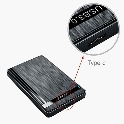USB 3.0 SATA External Case Hard Drive Enclosure HDD SSD 2.5 Inch Caddy Black - Picture 4 of 9
