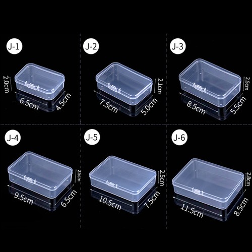 Clear Small Plastic Storage Box Boxes W/ Lids Office Stackable Rectangular - Picture 3 of 21