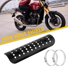 Tubo silenciador de escape negro protector térmico cubierta protector de talón para motocicleta EAG