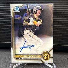 Jackson Merrill 2022 Bowman Chrome 1st Prospect Rookie Auto Padres CLEAN