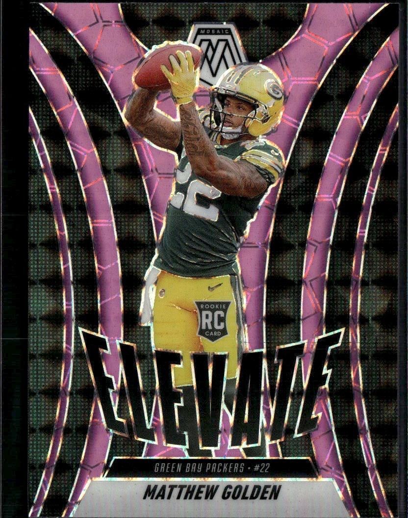 2025 Panini Mosaic #3 Matthew Golden Elevate Mosaic Pink Fluorescent