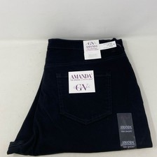 Gloria Vanderbilt Amanda Women  s High Rise Stretch Straight Leg Jeans Black 16W