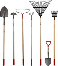 7-Piece Long Handle Garden Tools Set, Include Shovel Rake Hoe,Gardening