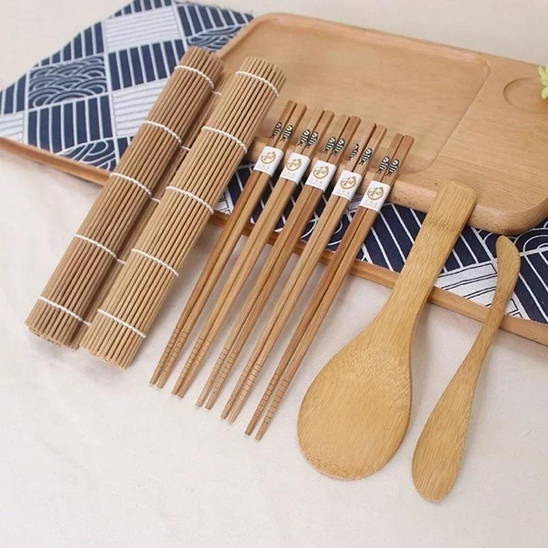 Hágalo usted mismo Máquina de Sushi Molde de Arroz Kit de Herramientas para Hacer Cocina Moldes Herramientas de Cocina 9 piezas/juego