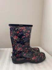 Sloggers Women's Mid Calf Rain Garden Boots Black  Floral Size 9